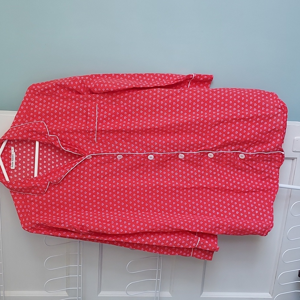 Roller Rabbit Heart Sleep Shirt Dress PJ Pajamas Size Small Red Pink